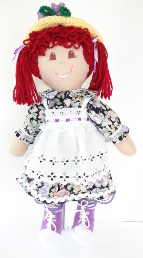 vintage style rag doll handmade cloth soft body by KnotAPaperdoll