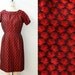 1960s dress / LEAF PRINT dress / 60s sexy wiggle dress / 46 Bust 32 Waist