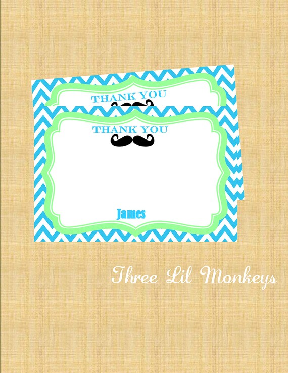 Mustache Thank You Cards Il_570xn