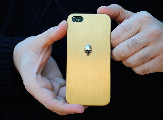 Gold iPhone Case Skull 5 5s - Gold Bar