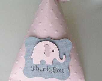 Pink and Gray Elephant Baby Shower Favors - Birthday Party Favors-Elephant favor boxes..set of 12