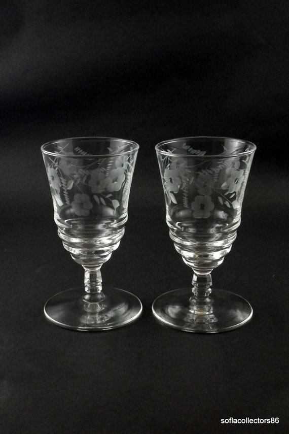 Libbey Halifax Pattern Juice Glasses Stem by soflacollectors86