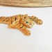 Vintage brooch, shoulder pin tiger brooch, trembler KJL style double clasp w/ enamel & rhinestones