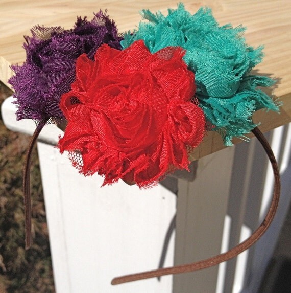 triple rosette headband