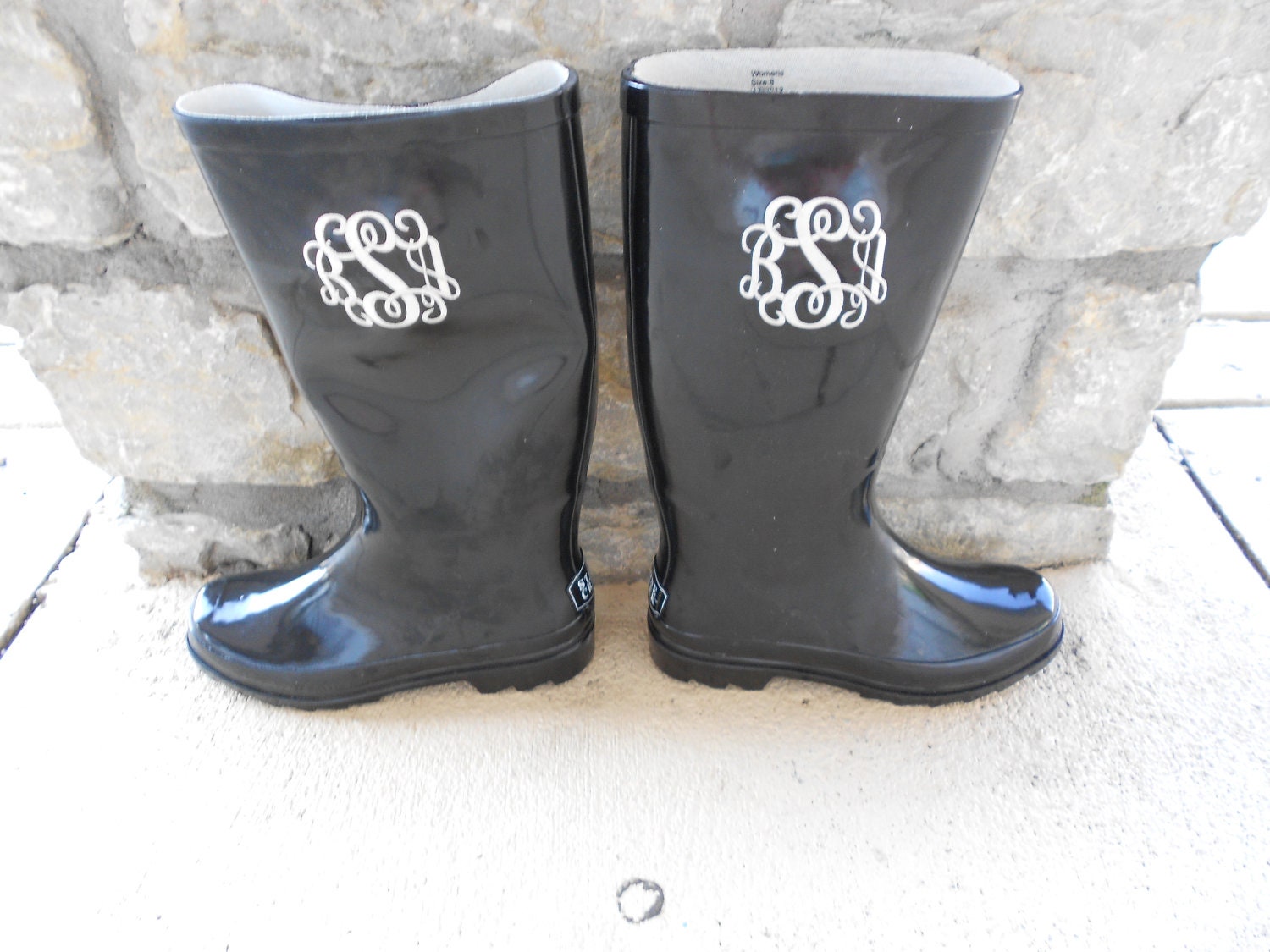 monogrammed hunter rain boots