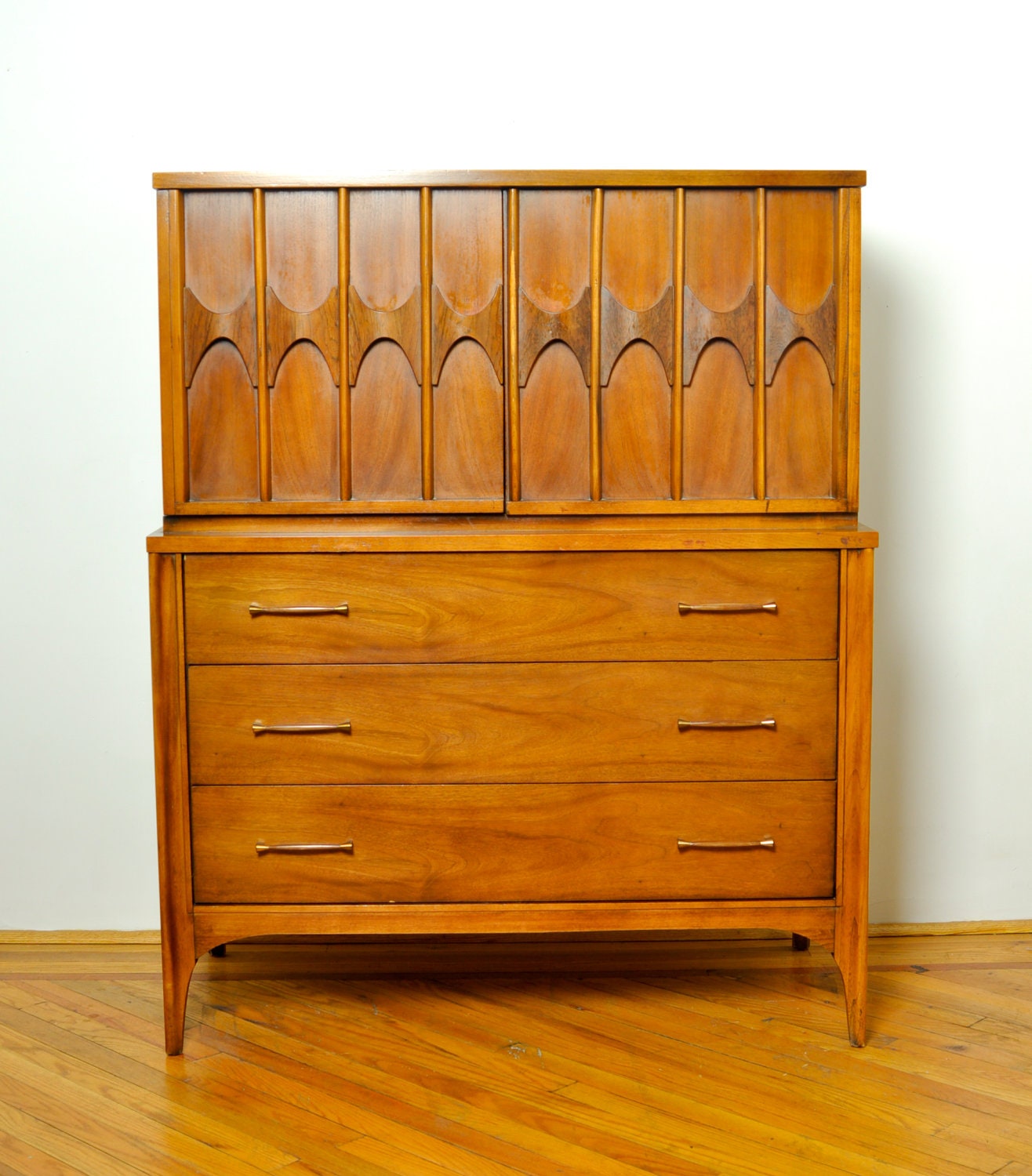 Mid Century Highboy Dresser by Kent Coffey