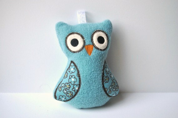 Soft Toys for Baby - Baby Rattle Toy - Baby Rattle - Blue and Brown Owl