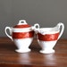 Antique Homer Laughlin Craftsman Line 18 karat gold Sugar and Creamer Set