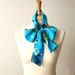 Ladies Bow Tie, Women's Neck Bow ,blue , indigo, secretary bow Neck Scarf women's ascot scarf
