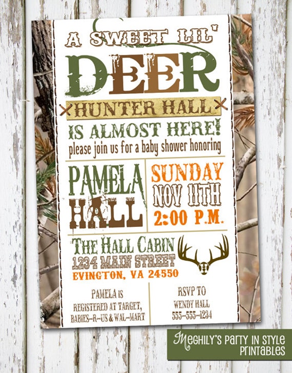 Hunting Themed Birthday Invitations 7