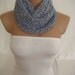 Knitted Silver Gray and Black Elegant Strechy Scarf by Arzu's Style