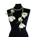 Wedding Collar White Flowers Necklace Felted Collar Flower Collar art jewerly nunofelt Nuno felt collar Art deco silk Fiber Art boho