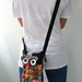 Medium - Black Ninja Hip Bag Handmade Owl Patchwork Crossbody Bag Messenger M4263