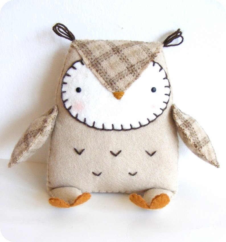 PDF pattern Felt owl softie. DIY easy sewing pattern