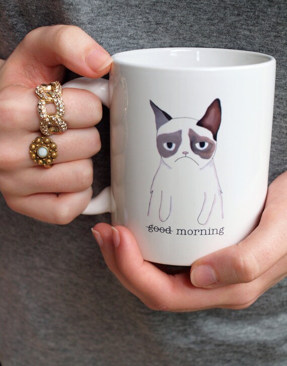 Ceramic Mug from a Grumpy Cat