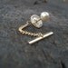 Vintage Ballou Tie Tack, Gold Tone with Pearl, 1960s, Formal Wear, Wedding, Groom