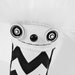 SALE Black and White ZigZag Plush Doll - Ooak polkadottydoll PROFESSOR