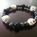 Mens beaded skull bracelet