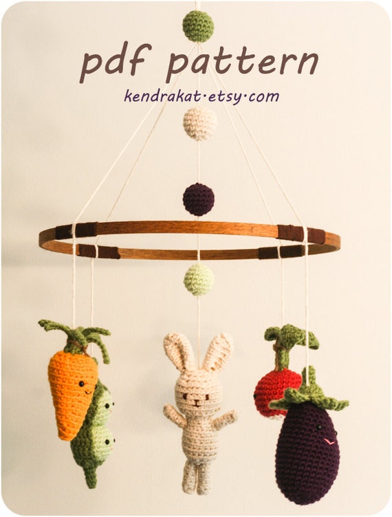 crochet etsy mobile pattern Little Mobile KendraKat Veggie Baby Pattern Etsy by on Crochet