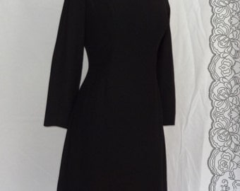 1950s Dress / Little Black Dress Hourglass Shape Classic Style Bombshell / Union Label