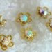 Small studs Flower earring ,With a Vintage Rose,White opal stone, Or Swarovski AB Crystal - Free Shipping- Spring Celebrations