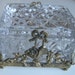 vintage footed gold metal Filigree ORMOLU JEWELRY BOX glass French Trinket Vanity floral baskets