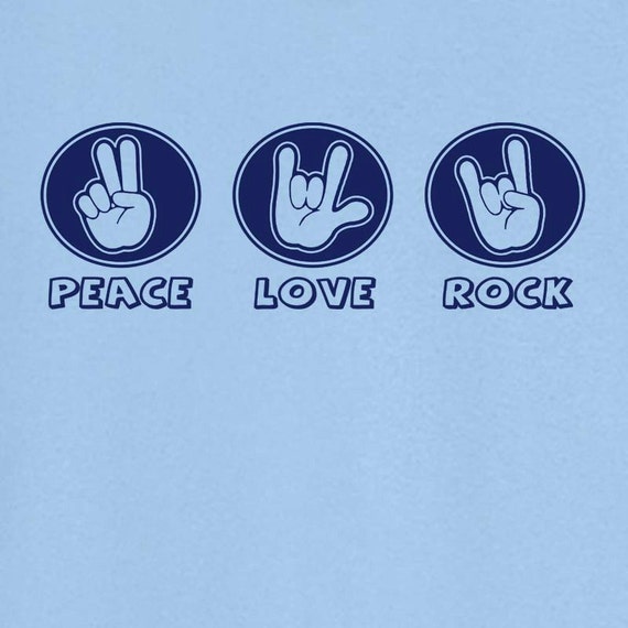 Peace Love And Rock And Roll Svg - Layered SVG Cut File - Download