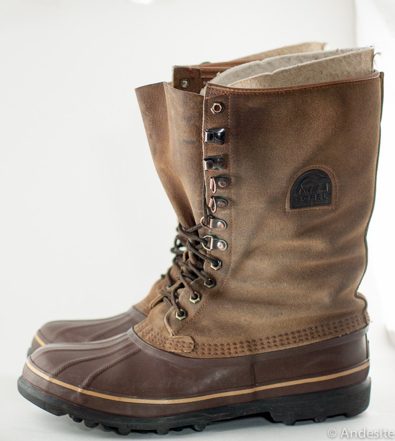SALE Vintage Sorel Boots Duck Boots Winter Boots Brown Mens