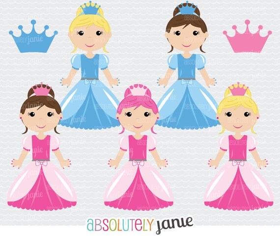 50% OFF SALE Sweet Crown Princess Clipart by AbsolutelyJanie