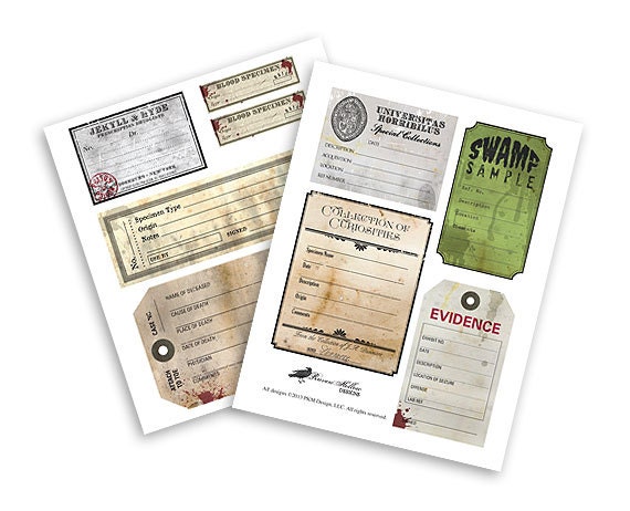 items similar to halloween printable specimen labels and tags for