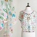 Beaded and Sequin Cape Top - White Sheer Rainbow Floral Poncho