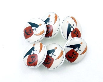 Items similar to Fall Crow Buttons. 5 Handmade Buttons. Primitive Crow ...