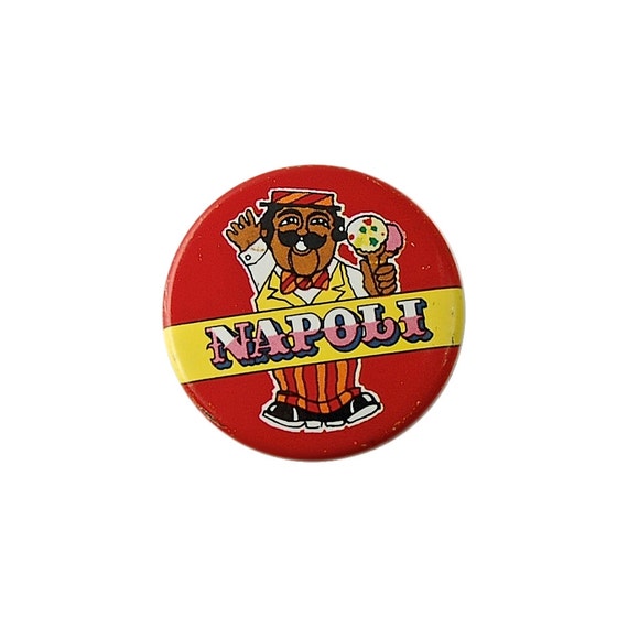1970s Napoli Ice-Cream Promotional Lithograph Tin Badge