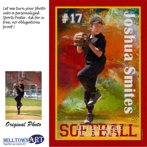 Personalized Sports Poster from your photo unique sports