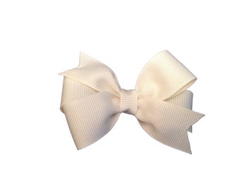 Ivory hair bow - ivory bow, off white bow, 3 inch bows, pinwheel bows, girls hair bows, girls bows, toddler bows, baby bows, hair clips