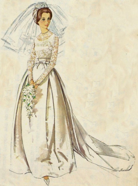  Vintage  Wedding  Dress  Simplicity Pattern  5343 size 12 FREE 