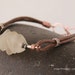 Seaglass leather bracelet, clear seaglass, large