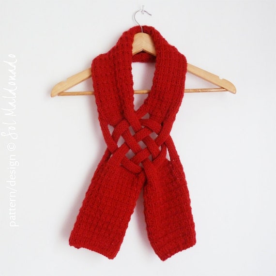 Christmas Scarf Pattern Knit Weave Scarf PDF ebook by bySol