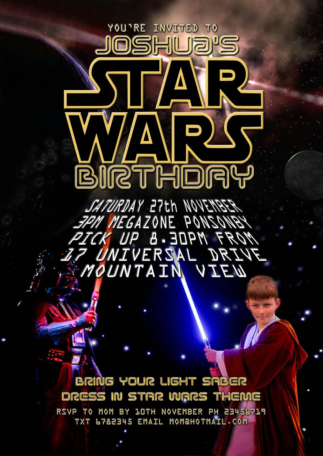 Printable Star Wars Party Invitation by GreatfunDesign on Etsy