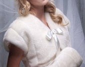 Faux Fur Winter Wedding Bolero Jacket Shrug Style A and regular size muff handwarmer Available in variety of faux furs