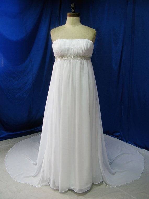 Items Similar To Plus Size Wedding Dress In Chiffon Empire Waist Style On Etsy 7169