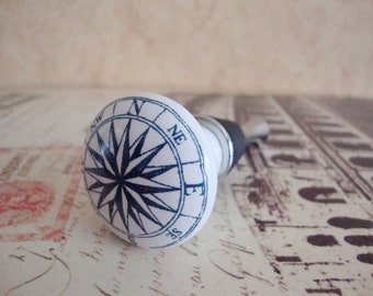 Wine Bottle Stopper - Nautical Star Compass Wine Stopper