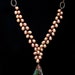 Peach Rose Pearl Necklace, Beaded Necklace, Pendant Jewelry, Bridal Jewelry