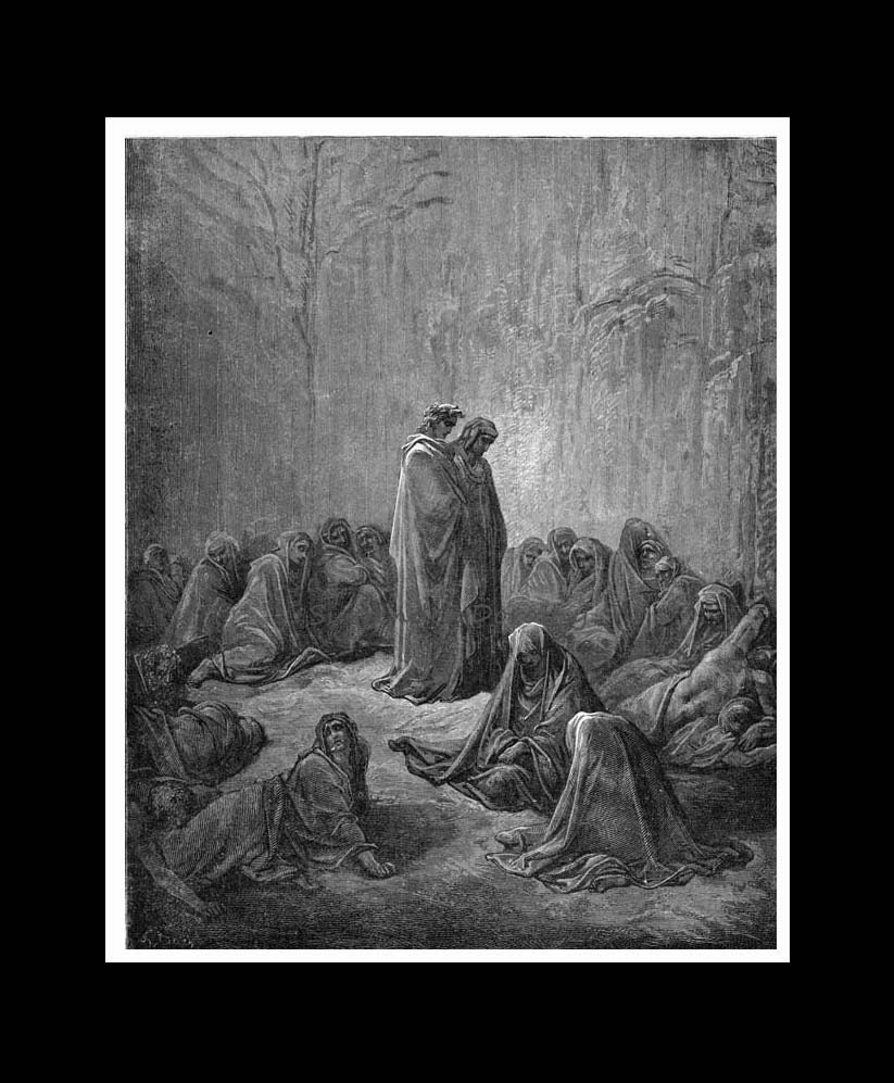 Envious Souls Canto 13 Purgatory Purgatorio Vintage Engraving