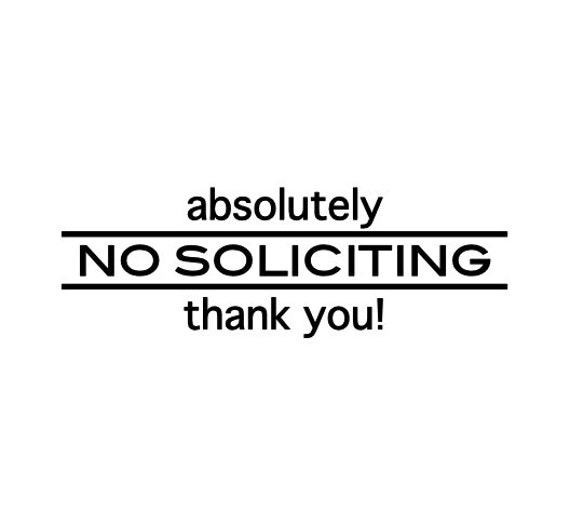 items similar to absolutely no soliciting thank you vinyl decal