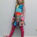 Size 5.5 yrs. up to 7 yrs. girls upcycled t-shirt dress polka dot
