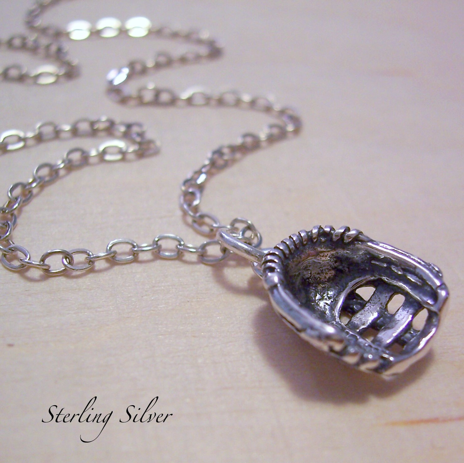 Softball Baseball Glove Charm Necklace by MadisonCraftStudio