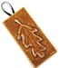 Oak Leaf Ornament - handmade ceramic tile ornament or gift tag in molasses brown