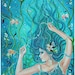 11x14 inch acrylic on canvas original Maya Mermaid By Renee L. Lavoie