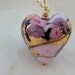Venetian Murano Glass Fiorato Pink Heart Necklace